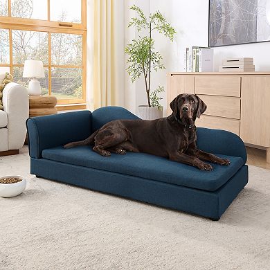 IFMALL Oversized Pet Sofa with Modern Wave Backrest Design for Large Dogs