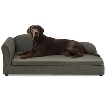IFMALL Oversized Pet Sofa with Modern Wave Backrest Design for Large Dogs
