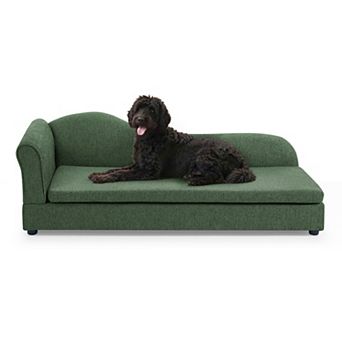 IFMALL Oversized Pet Sofa with Modern Wave Backrest Design for Large Dogs