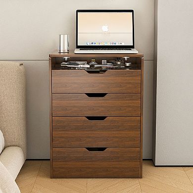 Lufeiya 3-in-1 Vanity Desk with Dimmable LED Mirror Flip Top Makeup Dressing Table Compact Storage