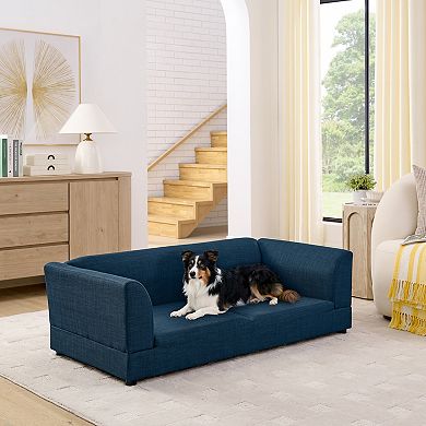 IFMALL Oversized Pet Sofa Bed with Backrest and Armrests for Medium Large Dogs