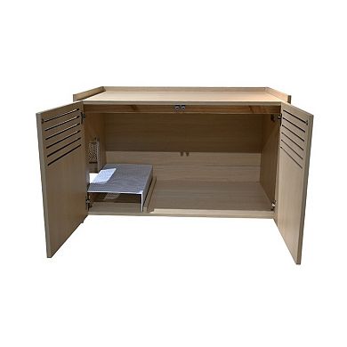 IFMALL Modern Cat House Enclosure with Scratching Pad and Hidden Litter Box