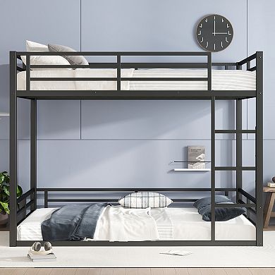 Lufeiya Queen Over Queen Metal Bunk Bed, built for strength, safety,Space-Saving/Noise Reduced
