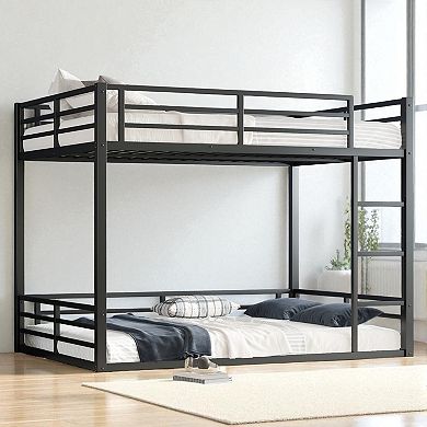 Lufeiya Queen Over Queen Metal Bunk Bed, built for strength, safety,Space-Saving/Noise Reduced