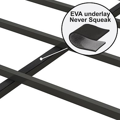 Lufeiya Queen Size Bed Frame with Charging Station 2 Outlets & 2 USB Ports, Upholstered Headboard