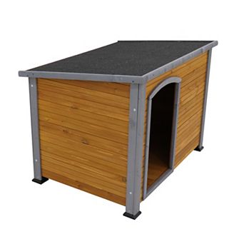 IFMALL Outdoor Indoor Wooden Dog Kennel with Raised Feet Weatherproof Design