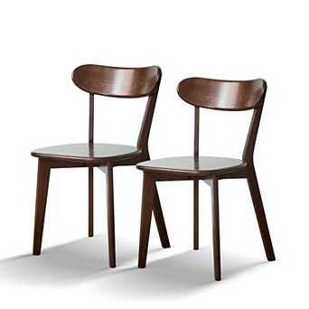 Lufeiya Set of 2 100% dirt-free Wood Dining Chairs, Natural Wooden Side Chairs with Curved Backrest