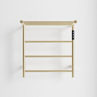 Heated Towel Rack Warmer with Shelf, Wall Mounted for Bathroom with Intelligent Touch Screen Timer