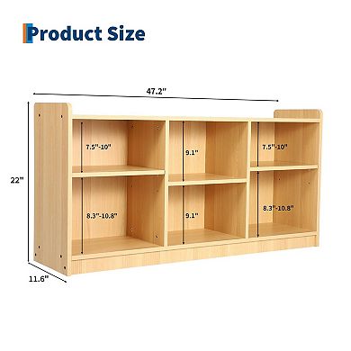 ANIXOL 6-Compartment Montessori Toy Shelf