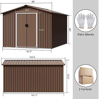 ANIXOL Metal Outdoor Storage Shed