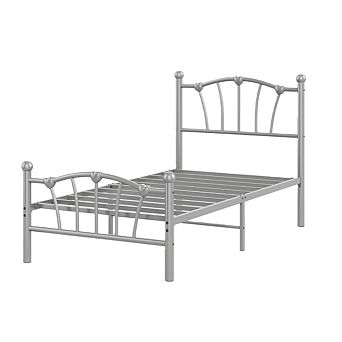 Girls' Metal Platform Bed Frame with Heart Design - Heavy-Duty, Noise-Free, Easy Assembly