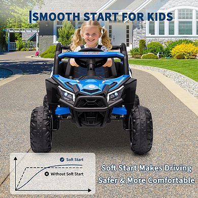 ANIXOL Kids Ride-On UTV with Parent Remote, Lights and Music