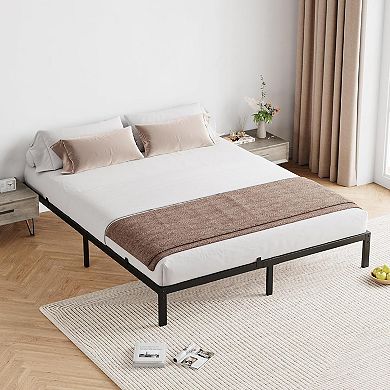 Heavy Duty Metal Platform Bed Frame - Under Bed Storage, Metal Slats,Noise-Free