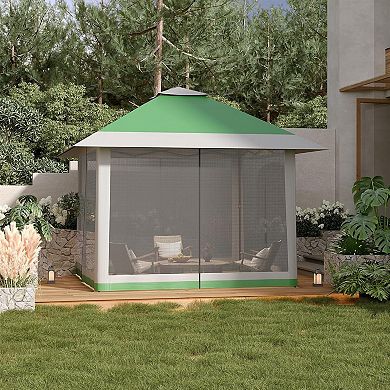 13x13 Pop Up Gazebo Outdoor Canopy Shelter with Mosquito Netting, Garden, Backyard Deck