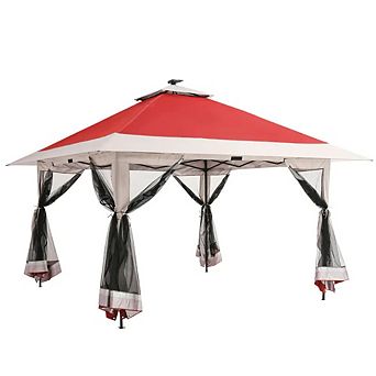 13x13 Pop Up Gazebo Outdoor Canopy Shelter with Mosquito Netting, Garden, Backyard Deck