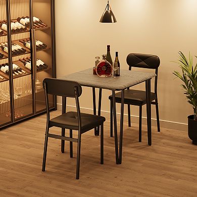 ANIXOL 3-Piece Dining Table Set with Upholstered Chairs