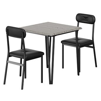 ANIXOL 3 pc Dining Table Set with Upholstered Chairs