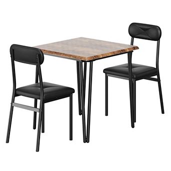ANIXOL 3 pc Dining Table Set with Upholstered Chairs