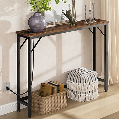 ANIXOL Narrow Console Table with Charging Station