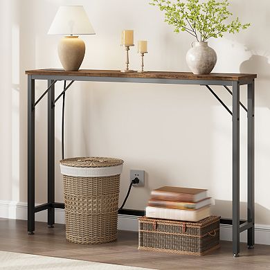 ANIXOL Narrow Console Table with Charging Station