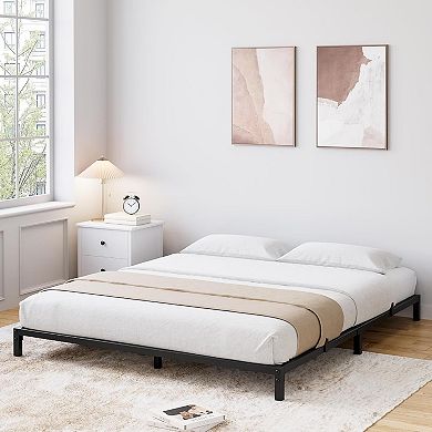6 Inch Heavy Duty Metal Bed Frame - Storage Platform Bed, Steel Support, No Box Spring, Noise-Free