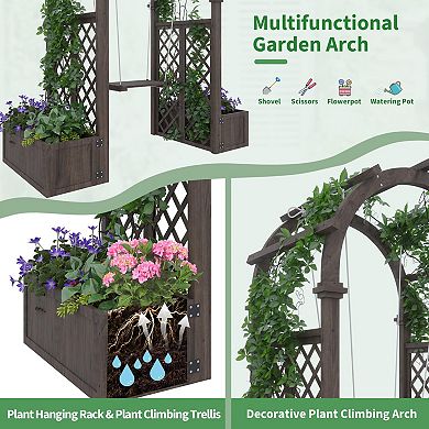 ANIXOL Garden Arbor with Planters and Swing