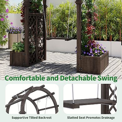 ANIXOL Garden Arbor with Planters and Swing