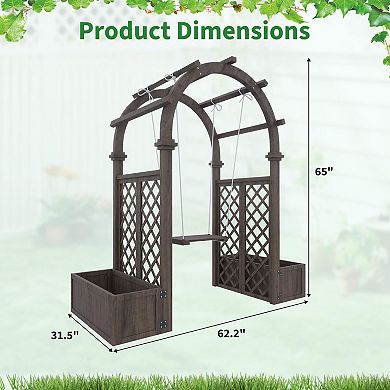 ANIXOL Garden Arbor with Planters and Swing