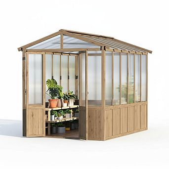 ANIXOL Wooden Greenhouse with Roof Vent