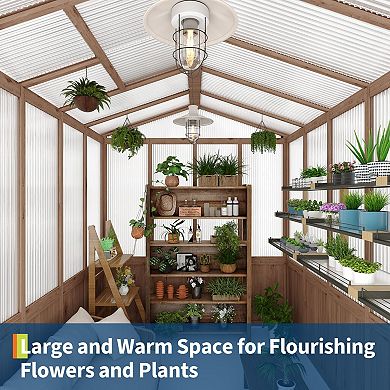ANIXOL Wooden Greenhouse with Roof Vent