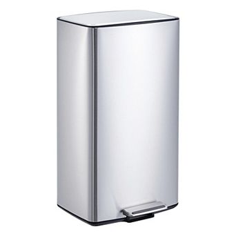10.6 Gal Kitchen Trash Can, Stainless Steel Garbage Can with Soft Close Lid, Waste Bin with Filter