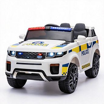 ANIXOL 12V Kids Police Car Ride on Toy with Remote Control, Megaphone Music
