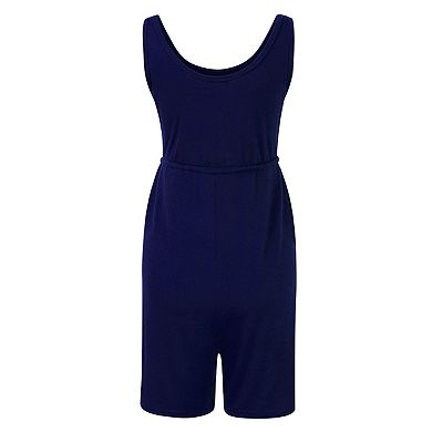 Womens Maternity Jumpsuits Casual Spaghetti Strap Tie Waist Tank Top