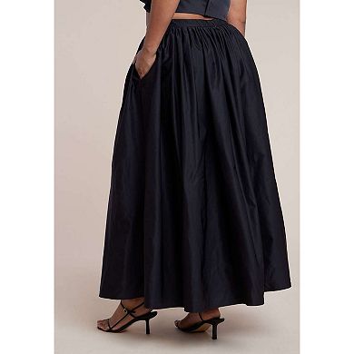 ELOQUII Women's Plus Size Taffeta Full Maxi Skirt