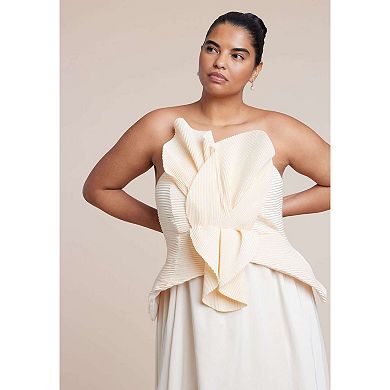 ELOQUII Women's Plus Size Petal Bodice Gown