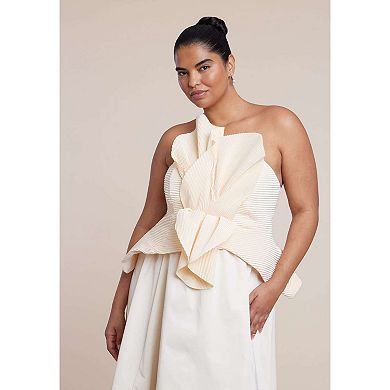 ELOQUII Women's Plus Size Petal Bodice Gown