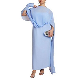 ELOQUII Women's Plus Size Flowy Sheer Cape Dress