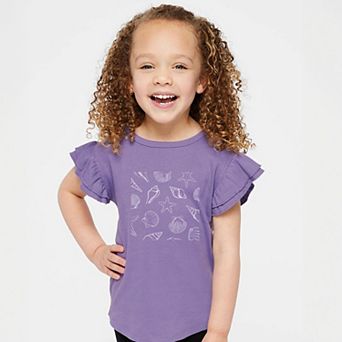 Seashells Square - Flutter Sleeve Graphic T-Shirt