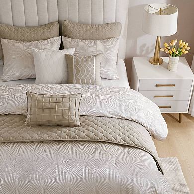 Madison Park Drift 10-piece Jacquard Comforter Set with Quilt and Throw Pillows