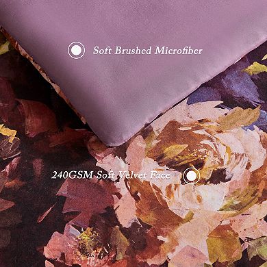 Madison Park Rosalina 4-piece Velvet Comforter Set with Shams and Throw Pillow