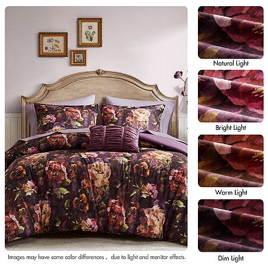 Madison Park Rosalina 4-piece Velvet Comforter Set with Shams and Throw Pillow