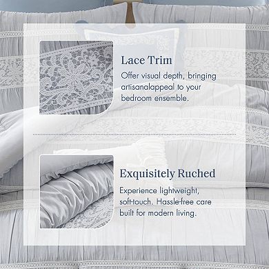 Madison Park Marlowe 7-piece Jacquard Comforter Set with Coordinating Throw Pillows