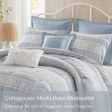 Madison Park Marlowe 7-piece Jacquard Comforter Set with Coordinating Throw Pillows