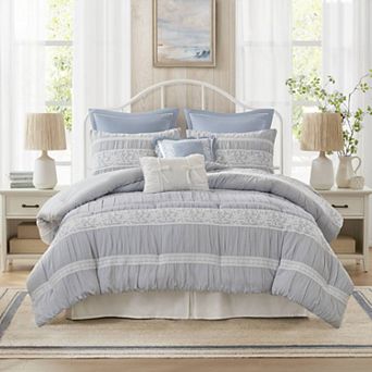 Madison Park Marlowe 7 pc Jacquard Comforter Set with Coordinating Throw Pillows