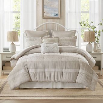 Madison Park Marlowe 7 pc Jacquard Comforter Set with Coordinating Throw Pillows