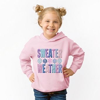 Sweater Weather Snowflake Knit Print - Toddler Hoodie