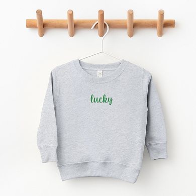 Embroidered Lucky Cursive - Toddler Graphic Sweatshirt