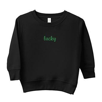 Embroidered Lucky Cursive - Toddler Graphic Sweatshirt
