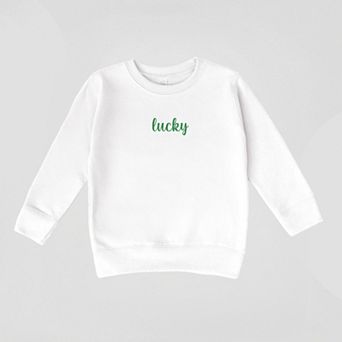 Embroidered Lucky Cursive - Toddler Graphic Sweatshirt