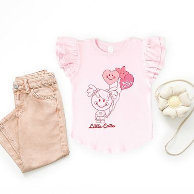Mini Smiley Aria Balloons - Flutter Sleeve Graphic T-Shirt